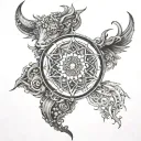 Intricate mandala incorporating elements of Taurus, Libra, Virgo, and Capricorn tattoo design idea