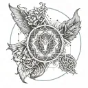 Intricate mandala incorporating elements of Taurus, Libra, Virgo, and Capricorn tattoo design idea