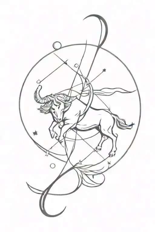 taurus and Sagittarius combined tattoo tattoo design idea