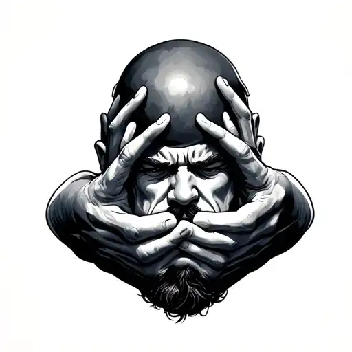 The Overthinker (The thinker with his head in his hands) tattoo design idea