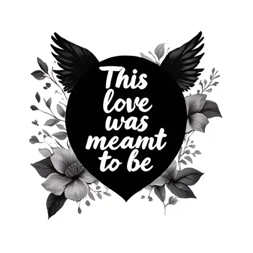 "This love was meant to be" "This love was meant to be" Lyrics tattoo design idea
