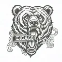 Dad 12/11/55 - 03/20/25 Chicago bears logo incorporated. Romans 8:18 in it tattoo design idea
