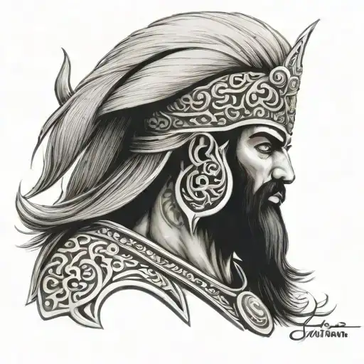 persian immortal warrior tattoo design idea