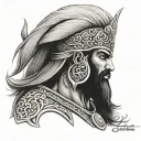 persian immortal warrior tattoo design idea