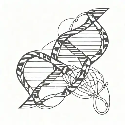 DNA double helix intertwined tattoo design idea