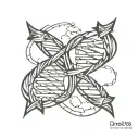 DNA double helix intertwined tattoo design idea