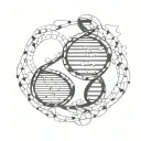 DNA double helix intertwined tattoo design idea