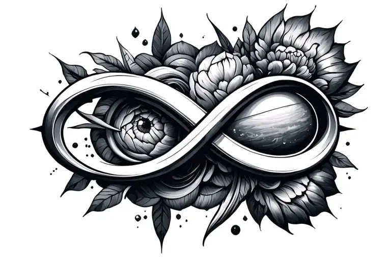 Infinity sign, Uranus sign, Neptune sign tattoo design idea