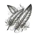 feathers falling tattoo design idea