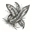 feathers falling tattoo design idea