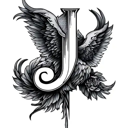 Hidden J tattoo design idea