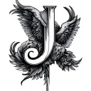 Hidden J tattoo design idea