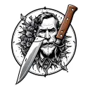 bill the butcher knife tattoo design idea