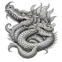 Quetzalcoatl snake tattoo design idea
