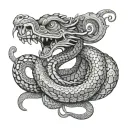 Quetzalcoatl snake tattoo design idea