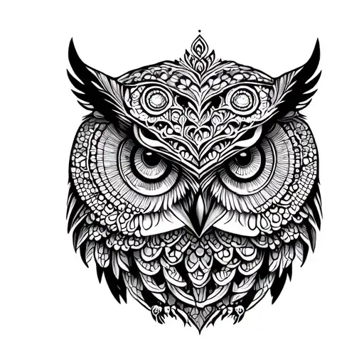 owl mandala design tattoo design idea