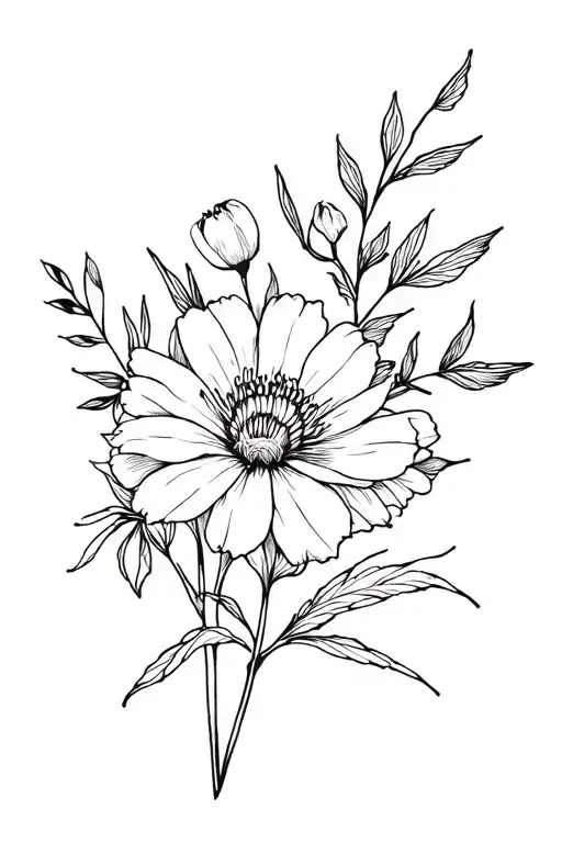 may flowers blooming with august birth flower July birth flower and September flower  tattoo design idea