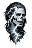 Thunderstorm, lightning bolts tattoo design idea