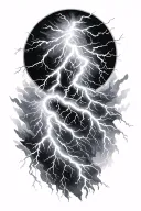 Thunderstorm, lightning bolts tattoo design idea