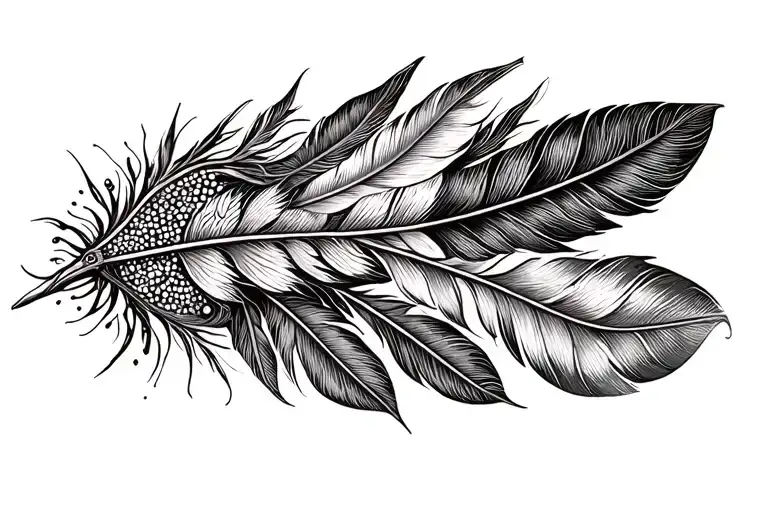 indian feathers tattoo design idea
