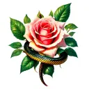 Snake Roses tattoo design idea