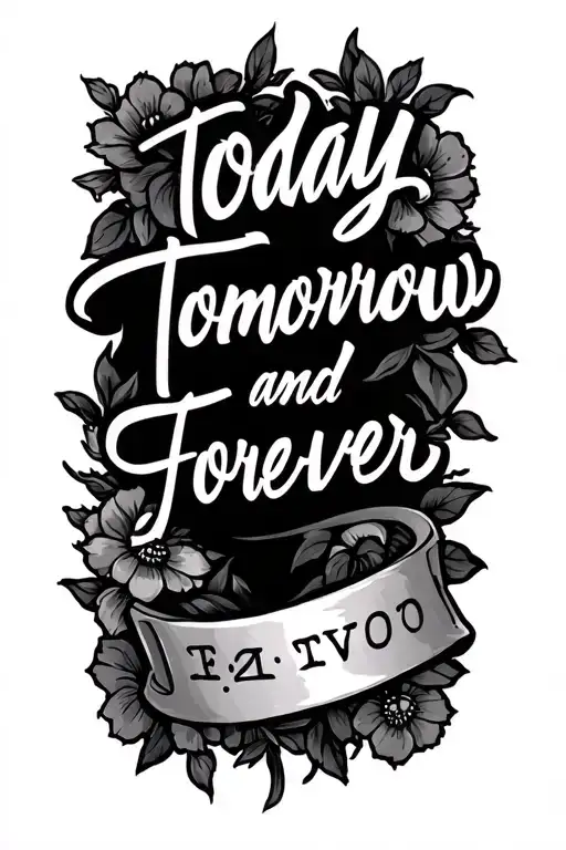 224 today tomorrow and forever sign tattoo design idea