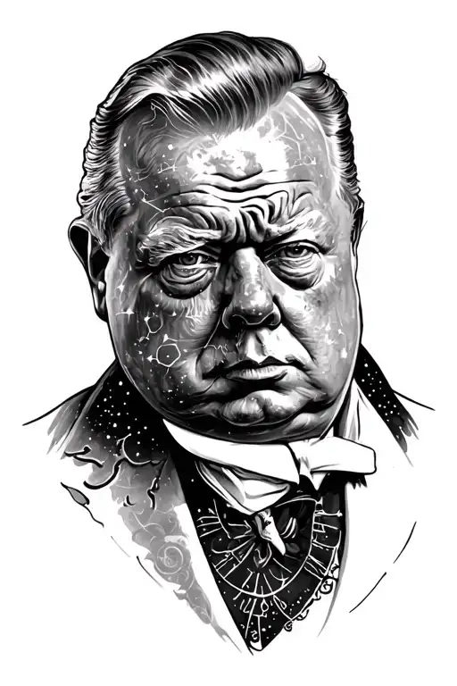 winston churchill / celestial tattoo tattoo design idea