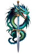dragon and sword tattoo design idea