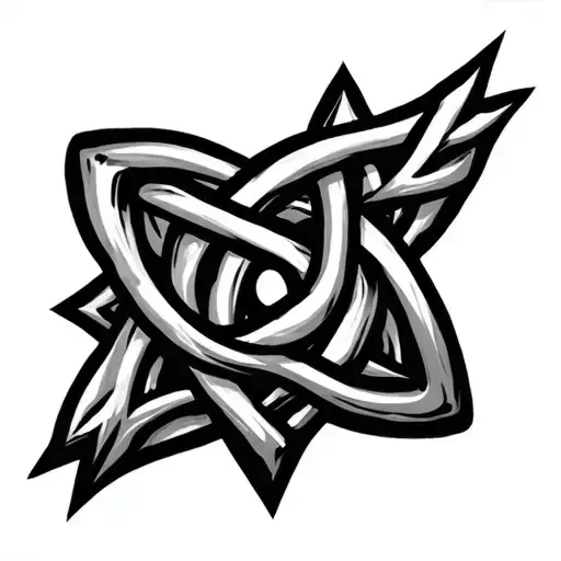 witch knot incorporating stars tattoo design idea