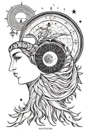 Aquarius sun, Aries moon, libra rising zodiac tattoo design idea