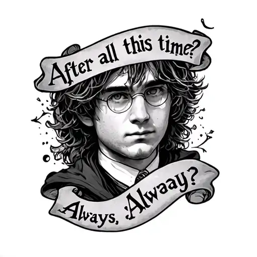 Tattoo about the famous dialogue of harry potter " -After all this time? -Always " tattoo design idea
