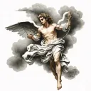 guardian Angel clouds tattoo design idea