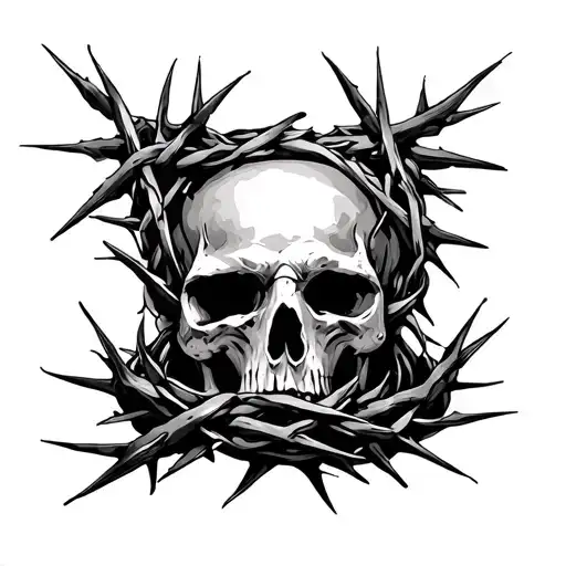 crown of thorns wrapped tattoo design idea