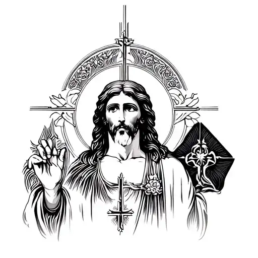 croix jesus christ tattoo design idea