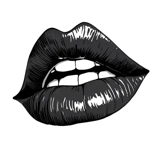 Lip tattoo design idea