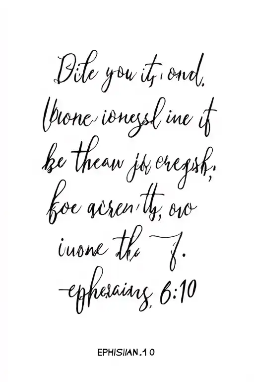 Ephesians 6:10 bible scripture tattoo design idea