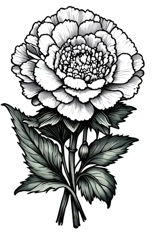 carnation bouquet with snow drop flower for men tattoo design idea