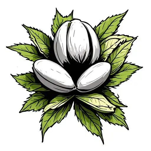 cash pistachio tattoo design idea