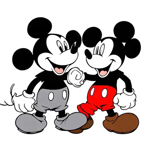 Mickey mouse fighting  tattoo design idea