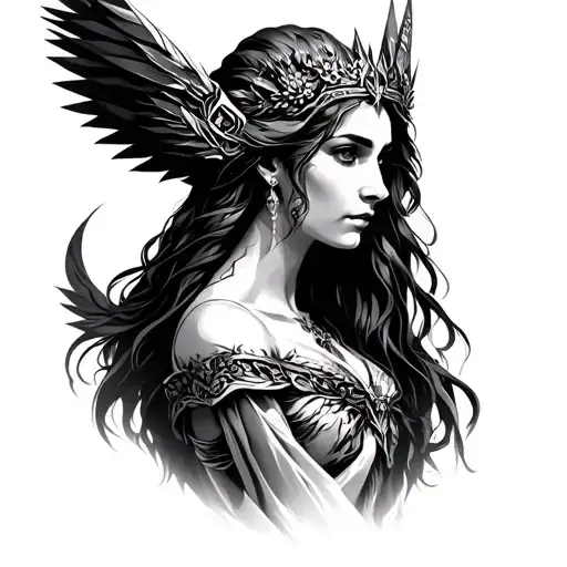 Goddess Freya tattoo design idea