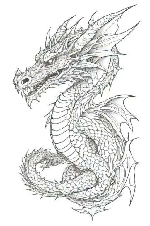 Dragon and scales on forearm small tattoo design idea
