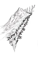 climber on a line tattoo design idea