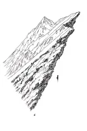 climber on a line tattoo design idea