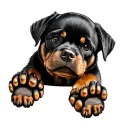 small tattoo that are together small bear paws, Rottweiler, and small bird,dog paws a tattoo that has all of those tattoo design idea