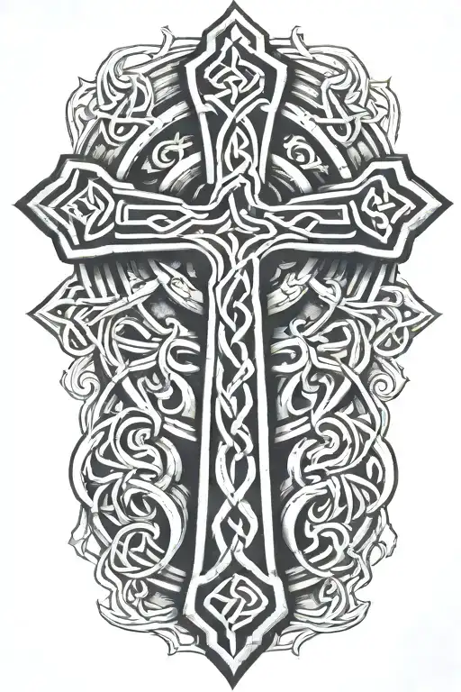 celtic cross intertwined tattoo design idea