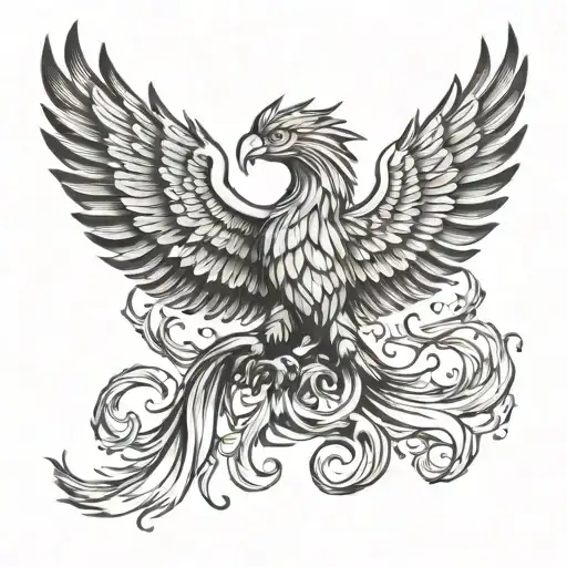 Phoenix rising from ashes, Scorpio, eagle  tattoo design idea