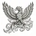 Phoenix rising from ashes, Scorpio, eagle  tattoo design idea