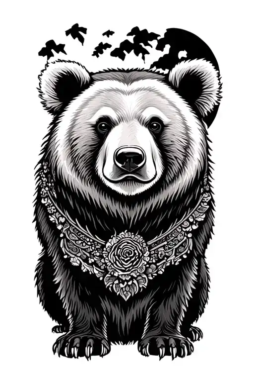 Traditional Style Bear tattoo design idea