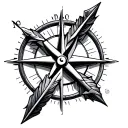 arrow and compass tattoo design idea