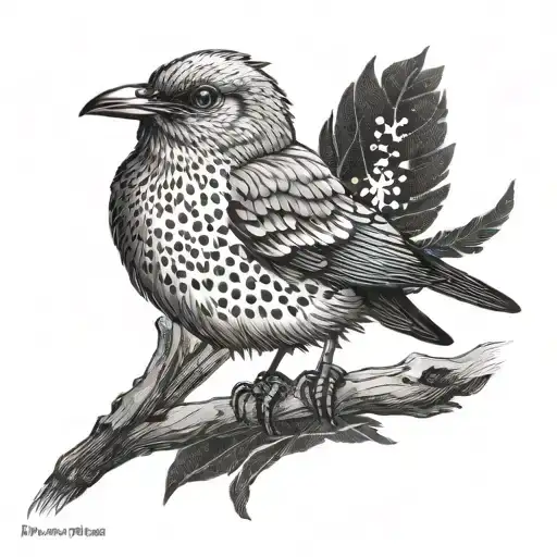 mockingbird half crow tattoo design idea